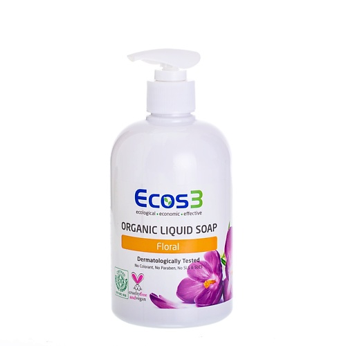 Мыло жидкое ECOS3 Органическое жидкое мыло «Цветочное» органическое жидкое мыло 32 унций dr bronner s розовый