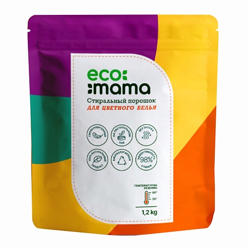 ECO MAMA Стиральный порошок для цветного белья 1200 dear molly стиральный порошок для ного белья dear molly