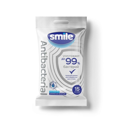 SMILE WONDERLAND Влажные салфетки со спиртом Antibacterial 15 салфетки влажные pelena для лежачих больных 80 шт