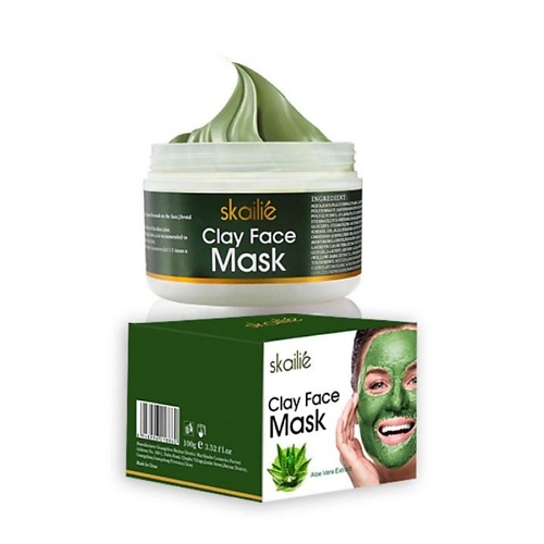 SKAILIE Очищающая грязевая маска с алоэ 100 грязевая маска juman 3 в 1 для лица тела и волос с аргановым маслом и мёдом 150 г