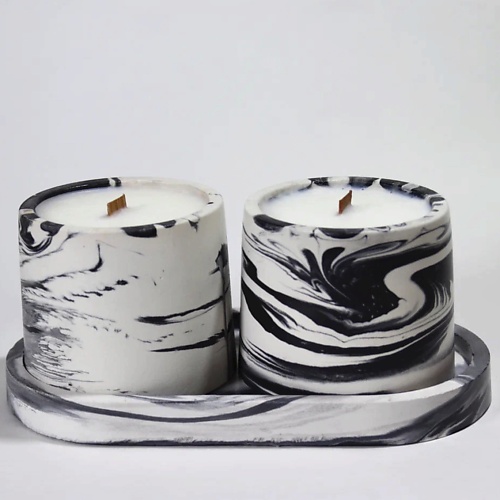 24.GRAMS Набор ароматических свечей на подставке с ароматом Сандал 200 набор из 2 досок на подставке дтрд сицилия дуб