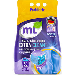 Стиральный порошок для цветного и белого белья EXTRA CLEAN, универсальный концентрат