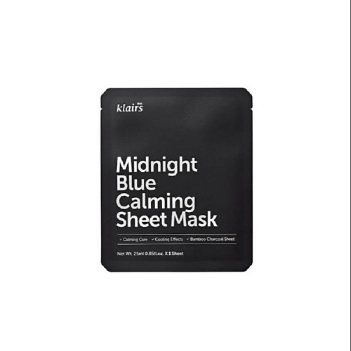 Маска для лица DEAR, KLAIRS Маска тканевая успокаивающая Midnight Blue Calming Sheet Mask тканевая маска для лица dear klairs midnight blue calming sheet mask 1 шт