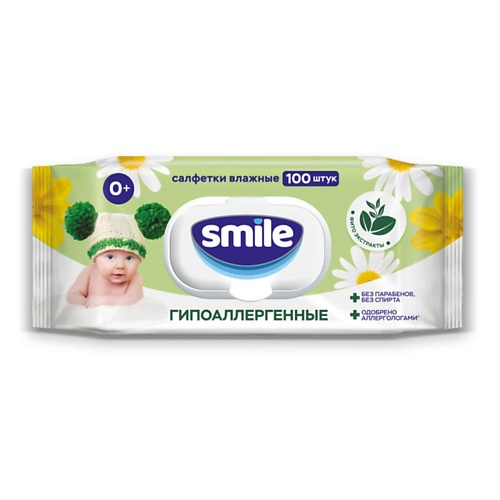 Гигиена SMILE WONDERLAND Влажные салфетки Фитолиния BABY 100