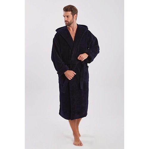Халат PECHE MONNAIE Мужской махровый халат с капюшоном Formula SPORT 902 мужской махровый черный халат с капюшоном