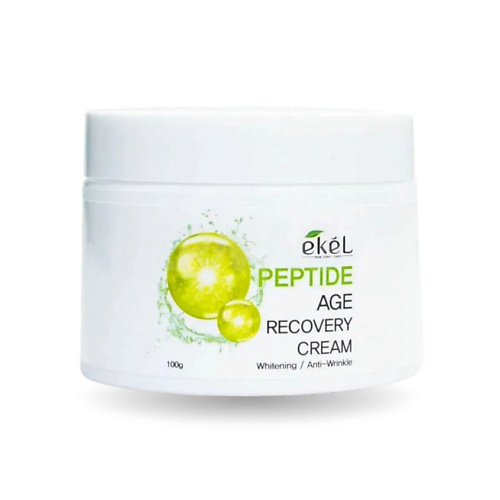 EKEL Крем для лица с Пептидами Age Recovery Cream Peptide 100 питательный флюид с усиленным лифтинговым действием для лица и декольте с пептидами и сверциамарином