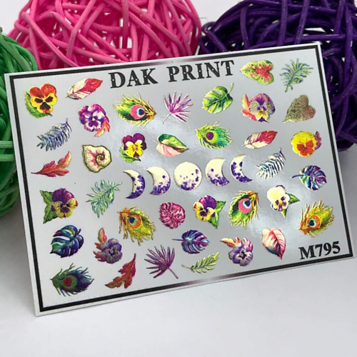 DAK PRINT Слайдер-дизайн для ногтей M795 dak print слайдер дизайн для ногтей m827