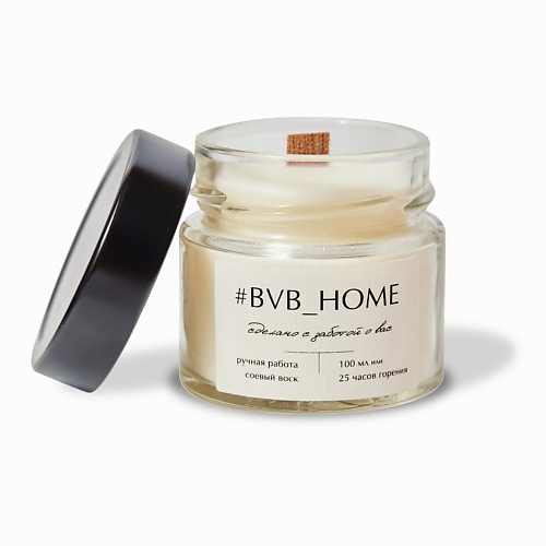 Купить Ароматы для дома, #BVB_HOME Ароматическая свеча с деревянным фитилем - Цветение хлопка 100