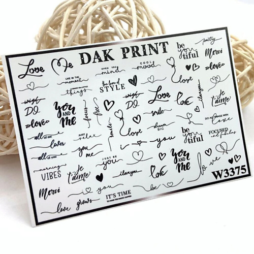 DAK PRINT Слайдер-дизайн для ногтей W3375 print