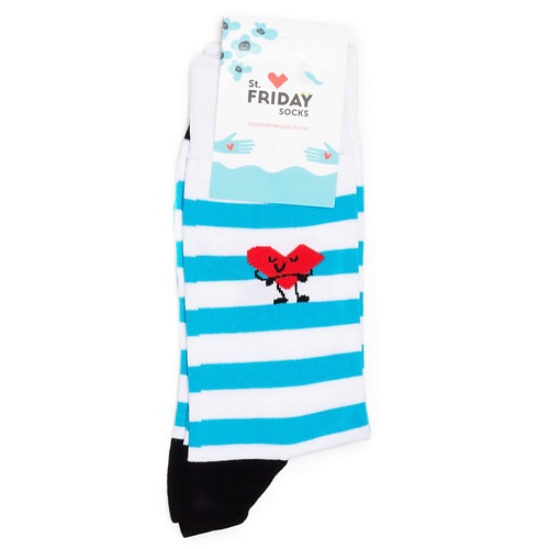 ST.FRIDAY Носки в классическую полоску и носочком-сердечком st friday носки в классическую полоску и носочком сердечком
