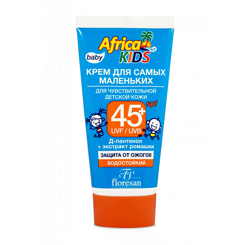 цена Солнцезащитный крем для лица и тела FLORESAN Крем для самых маленьких Africa Kids SPF45+