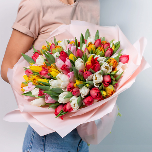 ЛЭТУАЛЬ FLOWERS Букет из разноцветных тюльпанов 101 шт.