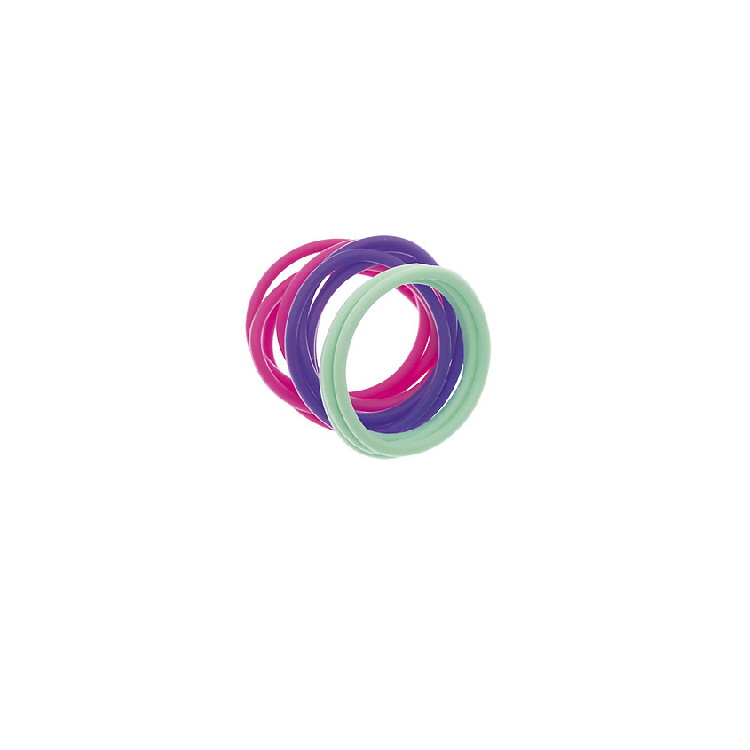 Изображение товара DEWAL BEAUTY Резинки для волос силикон, фиолетовый/розовый/ зеленый