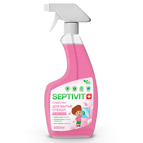 SEPTIVIT Средство для мытья стекол Bubble Gum 500 septivit универсальное чистящее средство полироль для мебели анти пыль 500
