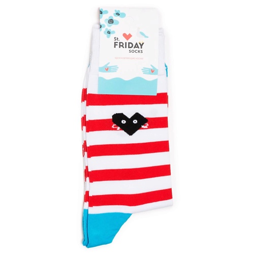 ST.FRIDAY Носки в классическую полоску и носочком-сердечком Red st friday носки в классическую полоску и носочком сердечком