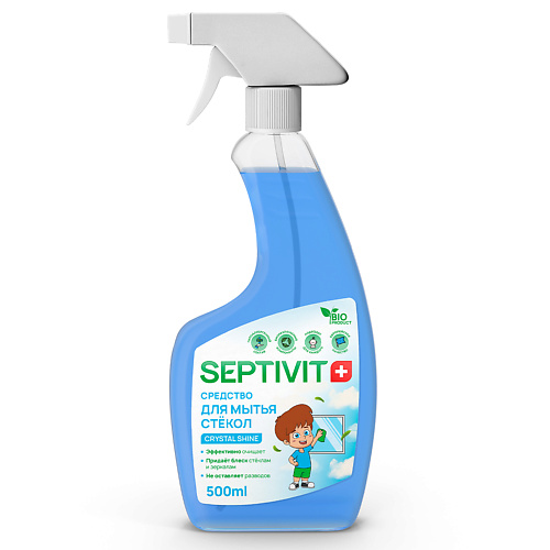 SEPTIVIT Средство для мытья стекол Crystal Shine 500 septivit универсальное чистящее средство полироль для мебели анти пыль 500