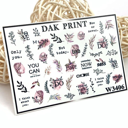 DAK PRINT Слайдер-дизайн для ногтей W3406 kashmir print