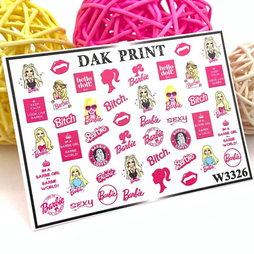 Слайдеры DAK PRINT Слайдер-дизайн для ногтей W3326 набор слайдеров для ногтей dak print цветы 3 штуки