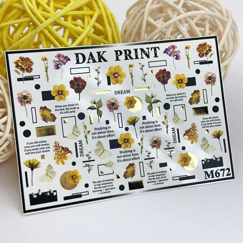 DAK PRINT Слайдер-дизайн для ногтей M672 kashmir print