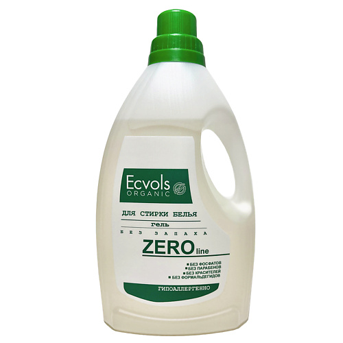 ECVOLS Гель для стирки белья  без отдушки, без запаха, гипоаллергенный, ZERO 950 dr beckmann удалитель запаха для одежды и белья 500