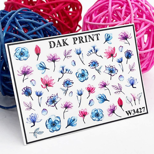 Слайдеры DAK PRINT Слайдер-дизайн для ногтей W3427 набор слайдеров для ногтей dak print цветы 3 штуки