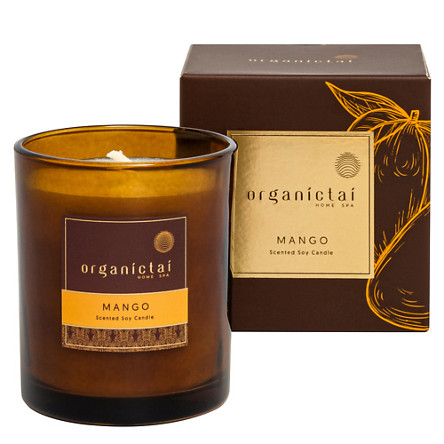 Свеча ORGANICTAI Ароматическая соевая свеча МАНГО свеча organictai ароматическая соевая свеча манго