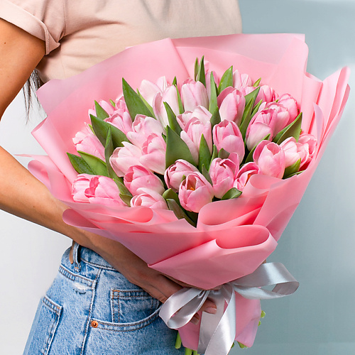 ЛЭТУАЛЬ FLOWERS Букет из розовых тюльпанов 35 шт. лэтуаль flowers букет из разно ных тюльпанов 15 шт