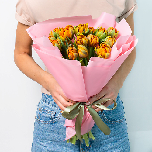 ЛЭТУАЛЬ FLOWERS Букет из оранжевых тюльпанов 15 шт. лэтуаль flowers букет из разно ных тюльпанов 15 шт