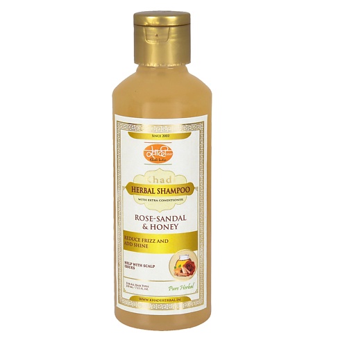 KHADI Шампунь-кондиционер для поврежденных волос Роза, Сандал и Мёд 210 хна для волос органическая светло коричневый khadi organic 100г
