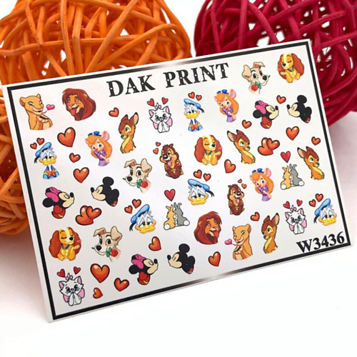 Слайдеры DAK PRINT Слайдер-дизайн для ногтей W3436 набор слайдеров для ногтей dak print цветы 3 штуки