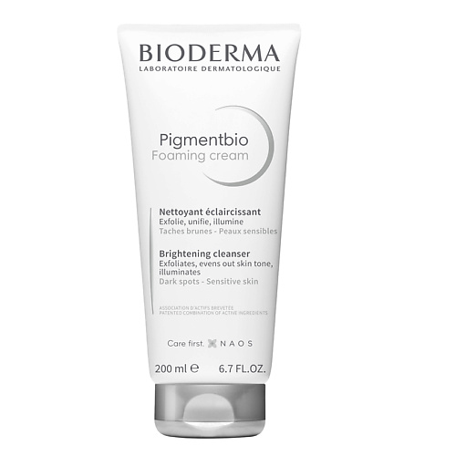 BIODERMA Осветляющий и очищающий крем Pigmentbio 200.0 крем bioderma pigmentbio sensitive areas осветляющий для чувствительных зон 75мл