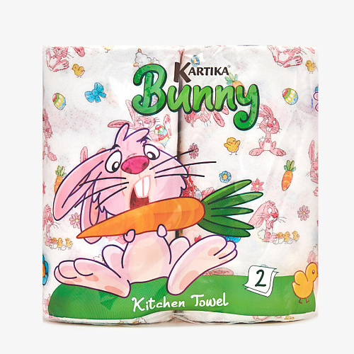 KARTIKA Полотенца бумажные кухонные Кролик 2 слоя