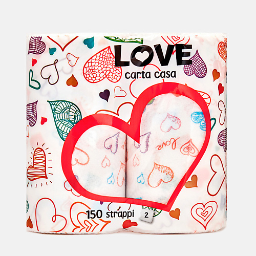 KARTIKA Полотенца бумажные кухонные с рисунком Love 2 слоя