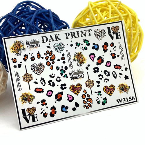 Слайдеры DAK PRINT Слайдер-дизайн для ногтей W3156 набор слайдеров для ногтей dak print цветы 3 штуки