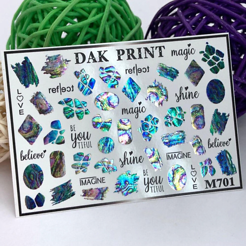 Слайдеры DAK PRINT Слайдер-дизайн для ногтей M701 набор слайдеров для ногтей dak print цветы 3 штуки