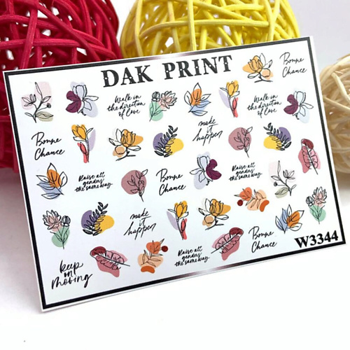 DAK PRINT Слайдер-дизайн для ногтей W3344 kashmir print