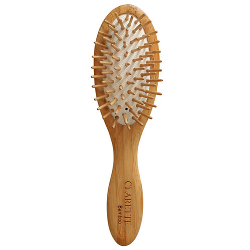 Щетка для волос CLARETTE Расческа  на подушке с бамбуковыми зубьями компакт расческа для волос clarette с пластмассовыми зубьями 1 шт