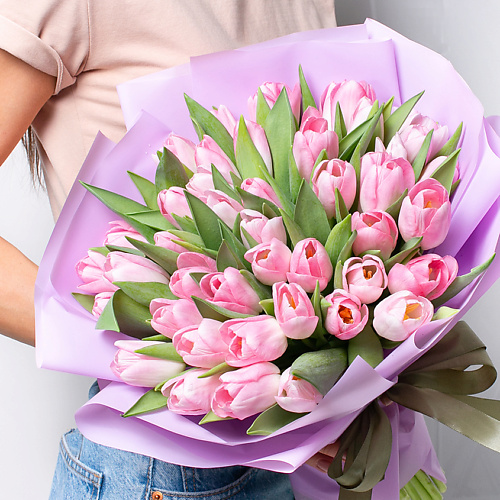 ЛЭТУАЛЬ FLOWERS Букет из розовых тюльпанов 51 шт.