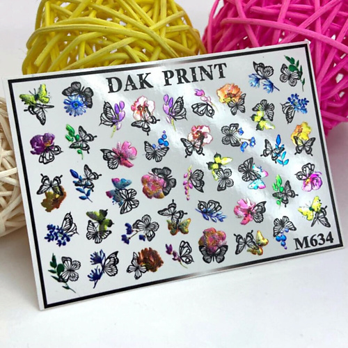 Слайдеры DAK PRINT Слайдер-дизайн для ногтей M634 набор слайдеров для ногтей dak print цветы 3 штуки