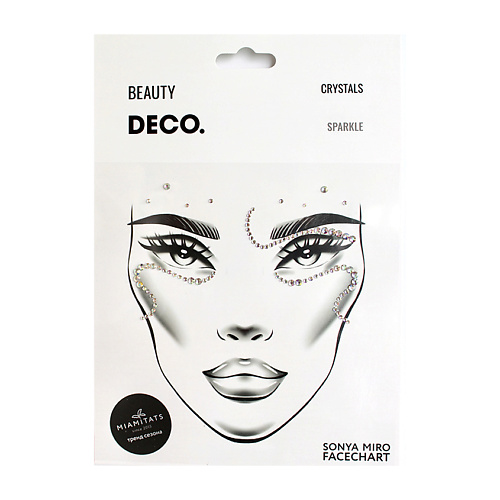 Наклейки DECO. Кристаллы для лица и тела FACE CRYSTALS by Miami tattoos Sparkle halloween temporary face tattoos 1 sheets floral day of the dead sugar skull face tattoo kit halloween tattoos