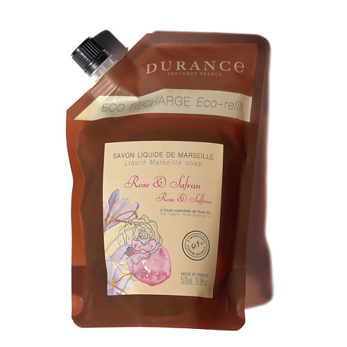 Мыло жидкое DURANCE Марсельское мыло сменный блок Роза и шафран Rose & Saffron цена и фото
