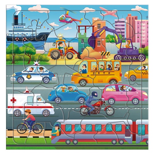Настольная игра ГЕОДОМ Пазл фигурный на подложке Транспорт настольная игра геодом пазл листовой на подложке транспорт