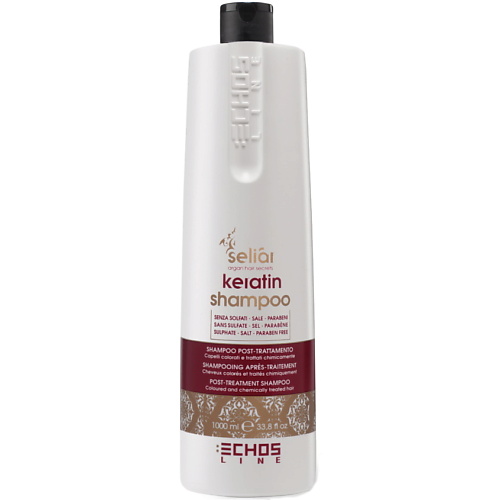 ECHOS LINE Восстанавливающий шампунь для окрашенных и поврежденных волос SELIAR KERATIN 1000 echos line кондиционер для объема волос seliar volume 300