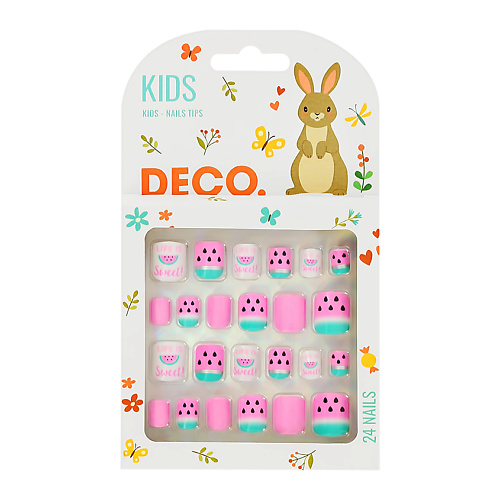 фото Deco. набор детских накладных ногтей kids watermelon