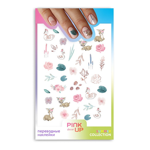 

PINK UP Наклейки для ногтей PINK UP DECOR 2D переводные, Наклейки для ногтей PINK UP DECOR 2D переводные