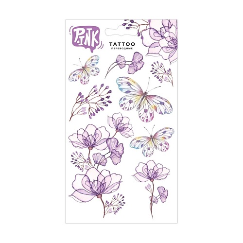 Тату P.INK Наклейки-тату переводные Цветы и бабочки тату p ink наклейки тату переводные цветы с надписями