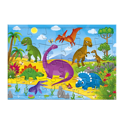 Настольная игра ГЕОДОМ Пазл листовой на подложке Динозавры цена и фото
