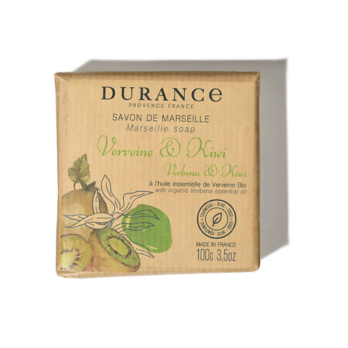 DURANCE Марсельское мыло кусковое Вербена и киви Verbena & Kiwi 100 durance марсельское мыло кусковое лаванда и травы прованса lavender