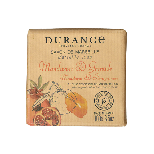 DURANCE Марсельское мыло кусковое Мандарин и гранат Mandarin & Pomegranate 100 durance марсельское мыло кусковое вербена и киви verbena