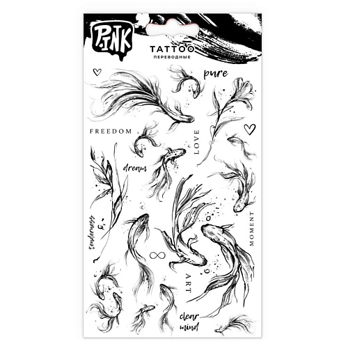 P.INK Наклейки-тату переводные Цветы и рыбы судовой журнал летучей рыбы